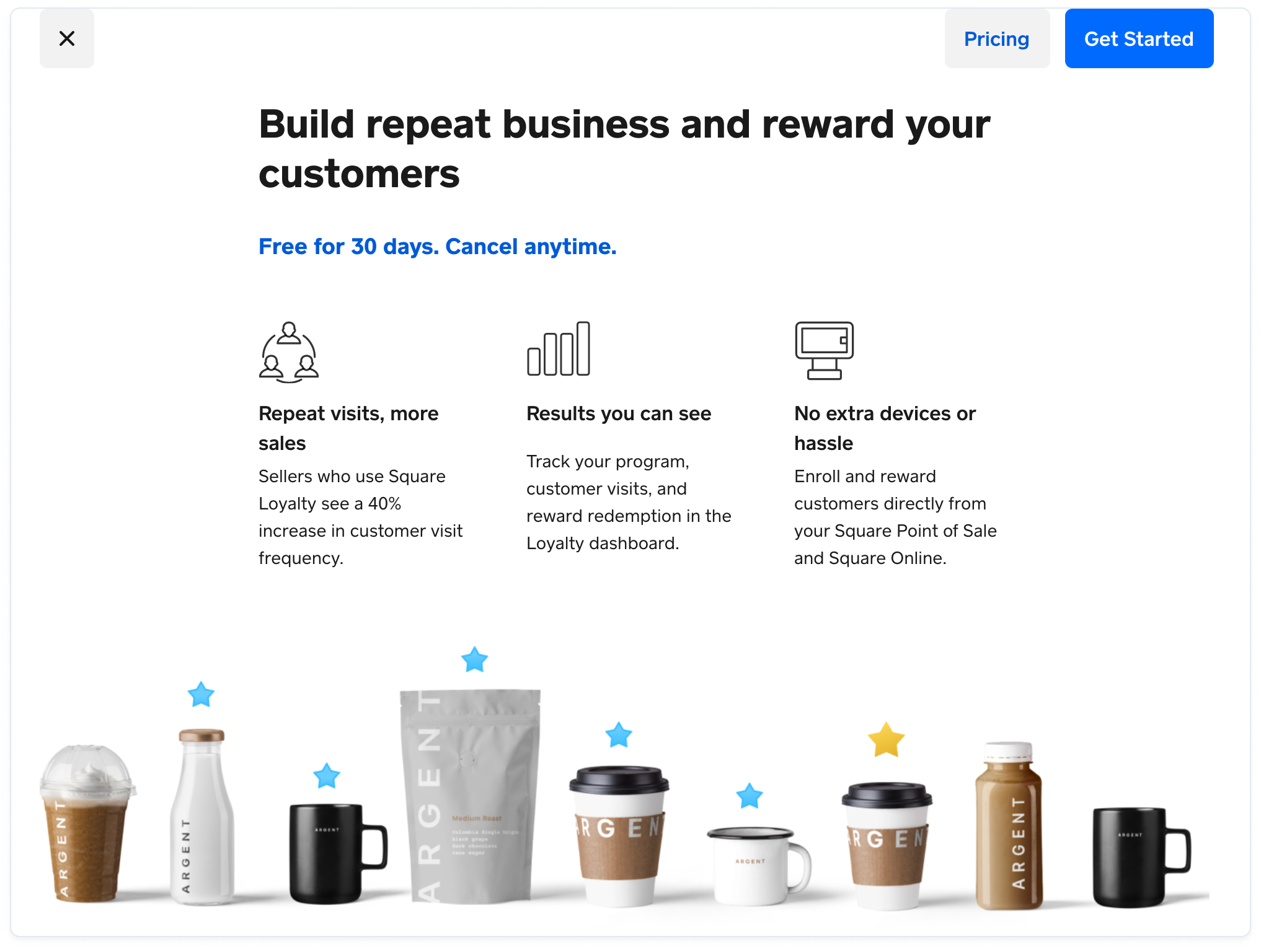 A screenshot of the Loyalty subscription page where you can start setting up a loyalty program.