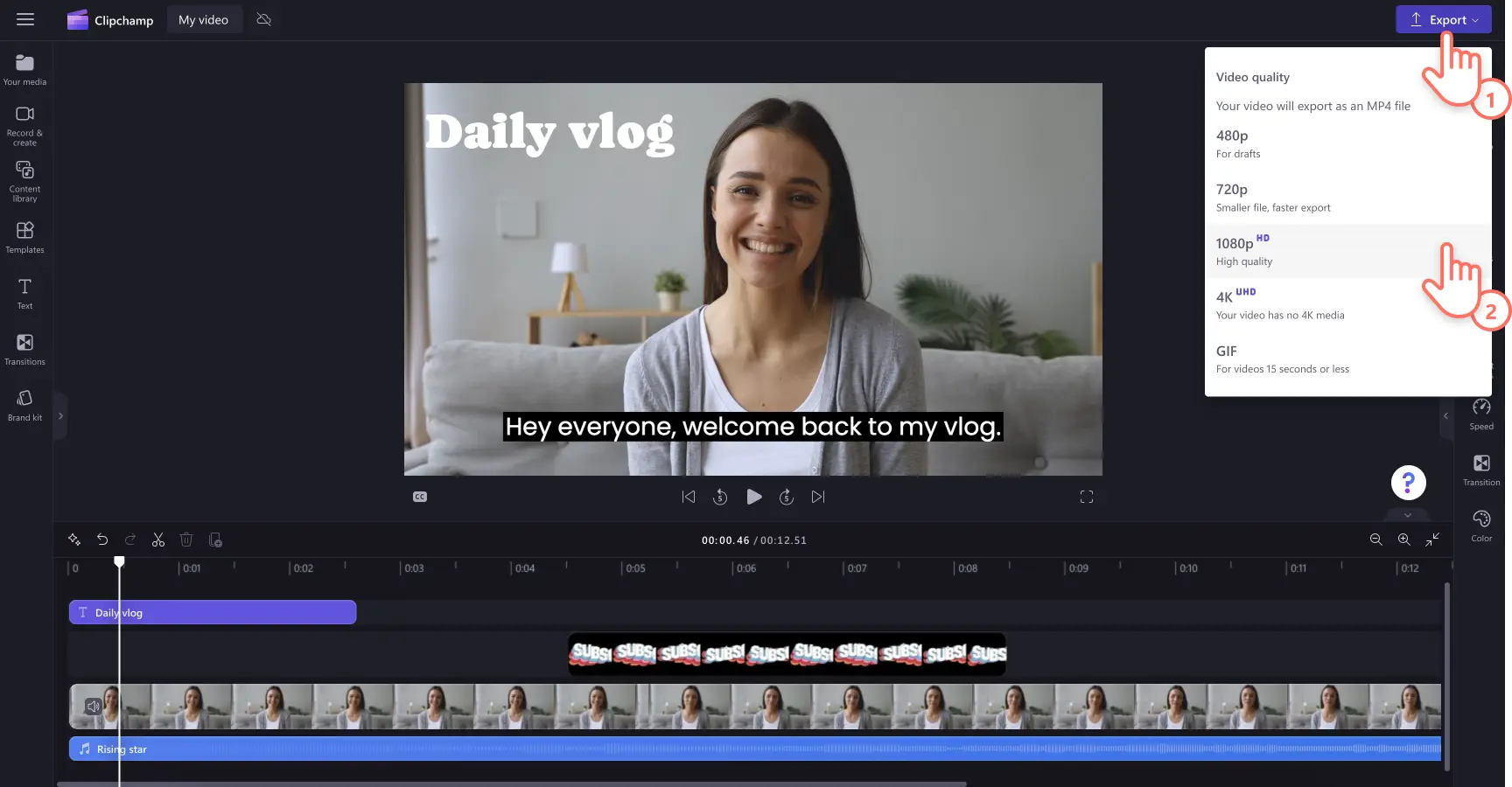 Salvar vídeo em 1080p