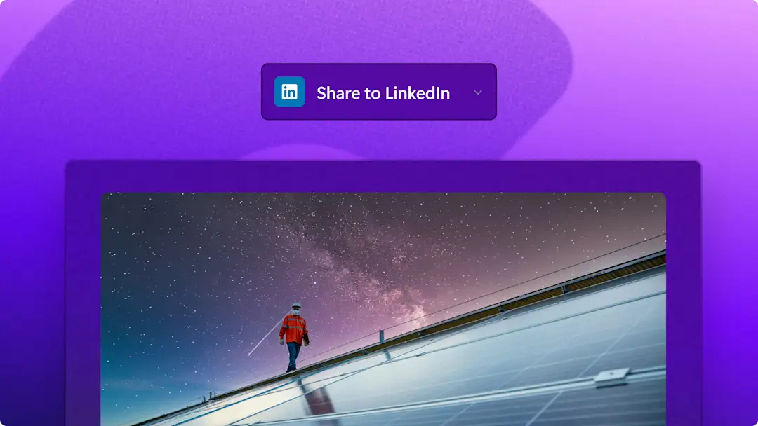 LinkedIn-integratie met Clipchamp-miniatuur. 