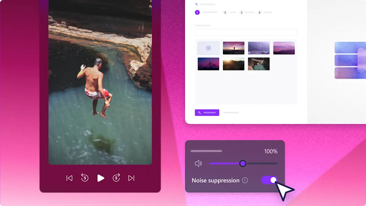 Usuário editando um vídeo de viagem no Clipchamp