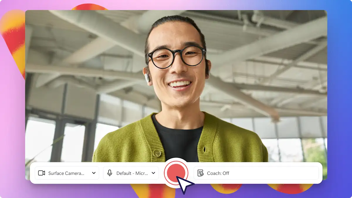 Clipchamp의 웹캠 레코더 이미지.