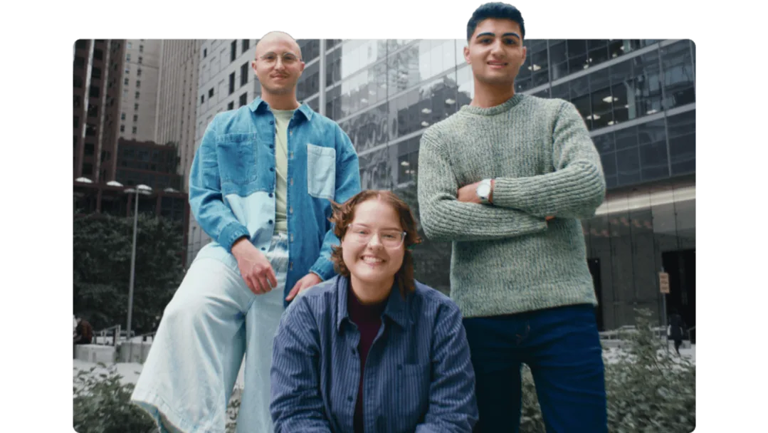 Colin, Sophia and Adil, TELUS Student Bursary recipients.