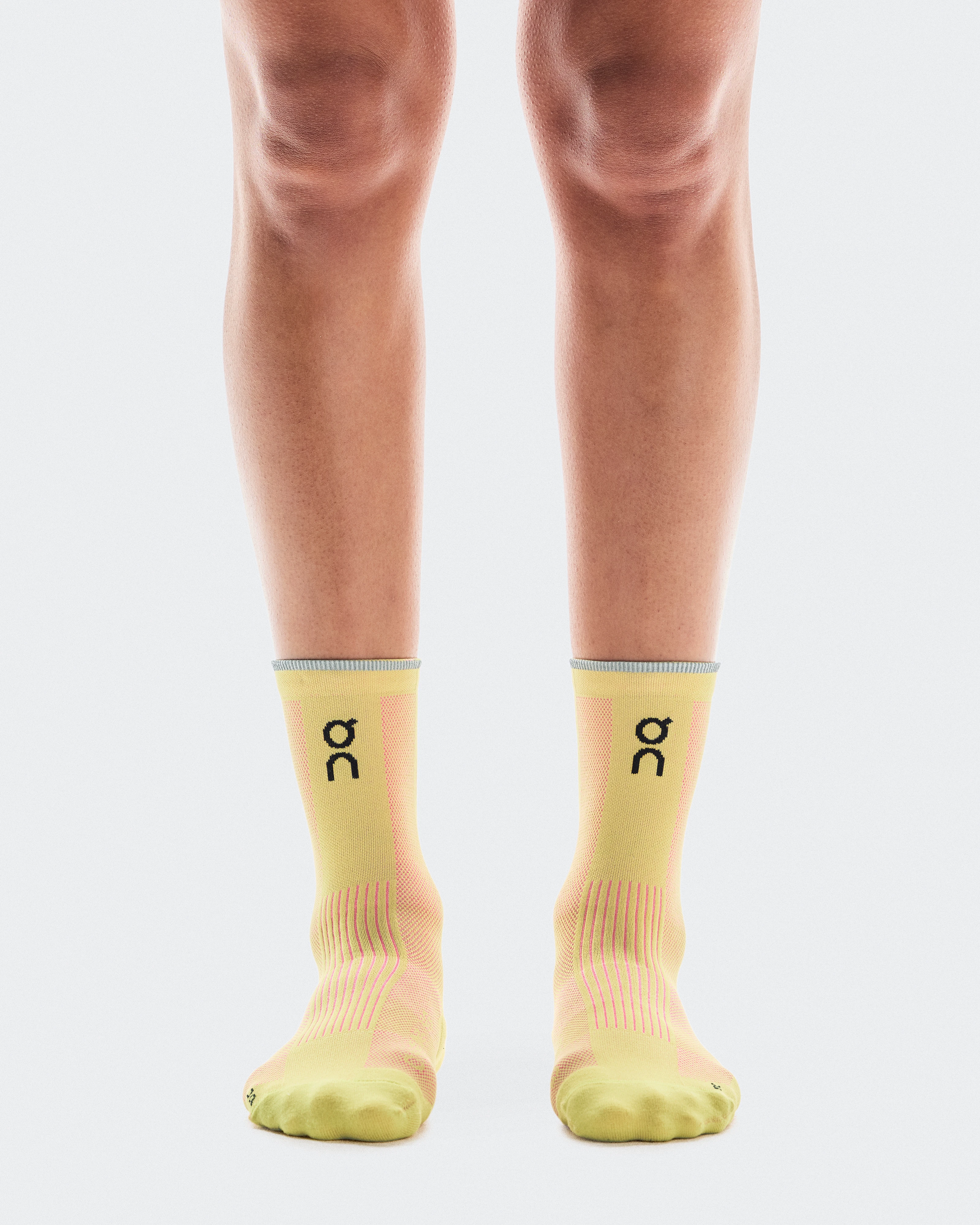 On Elite Run Sock High Limelight & Pink Unisex Socks