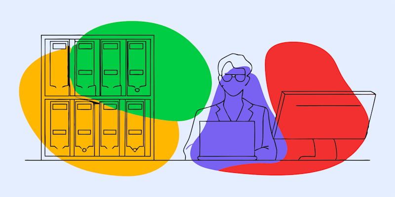 gender-neutral-accountant-in-an-office-working-wit
