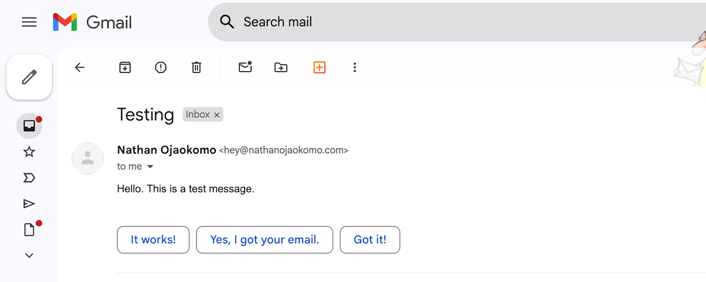 Nathan's test email