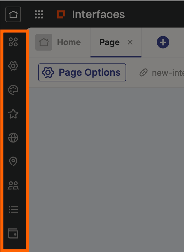 Screenshot of settings panel in interfaces