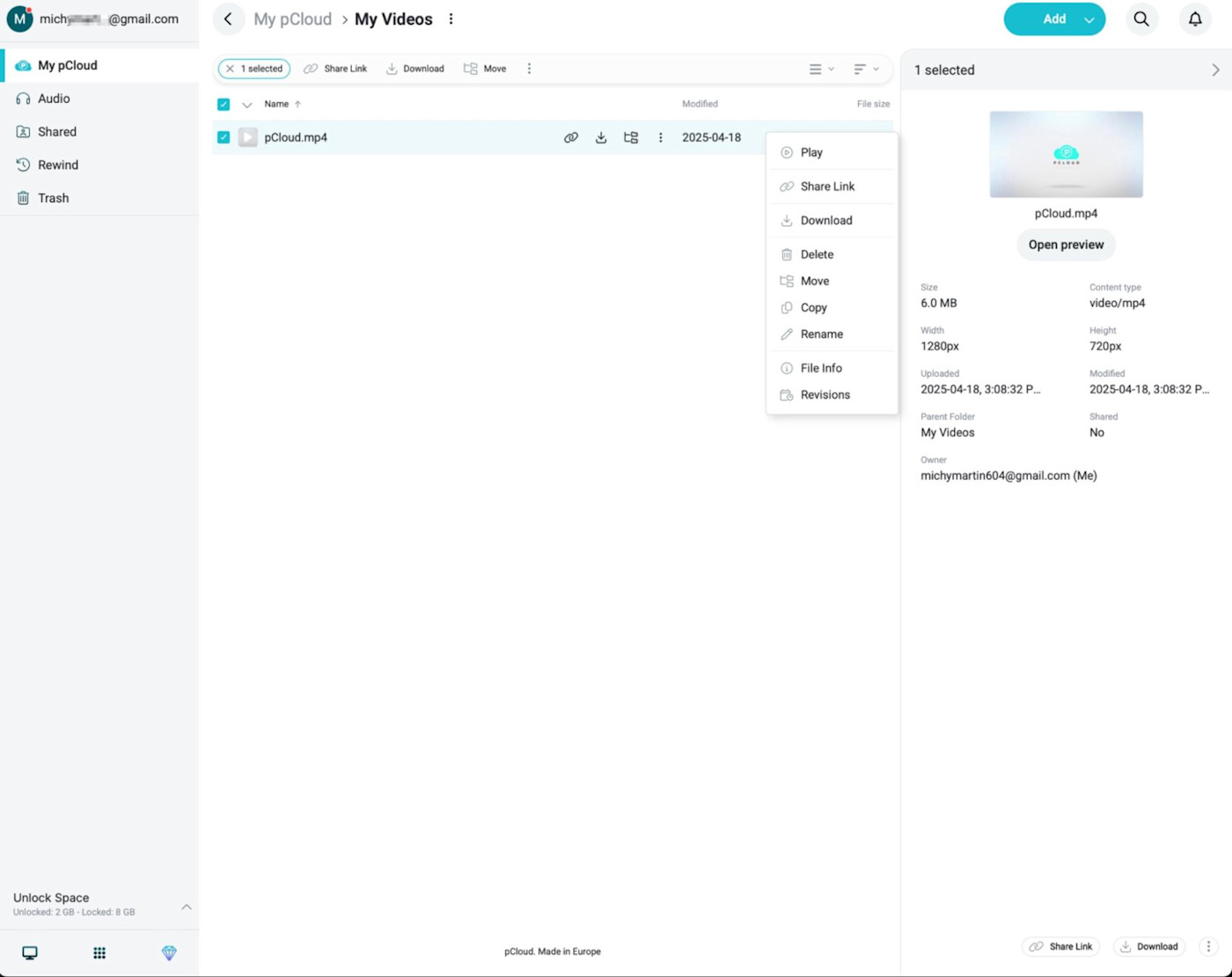 pCloud, our pick for the best cloud storage app for video storage and media streaming