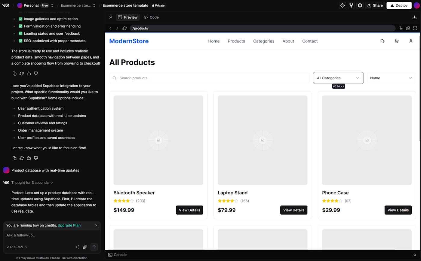 Vercel, our pick for the best vibe coding tool for a clear view of the building process