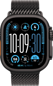 Apple Watch Ultra 2 GPS Cell 49mm Black Titanium Case with Black Titanium Milanese Loop Medium
