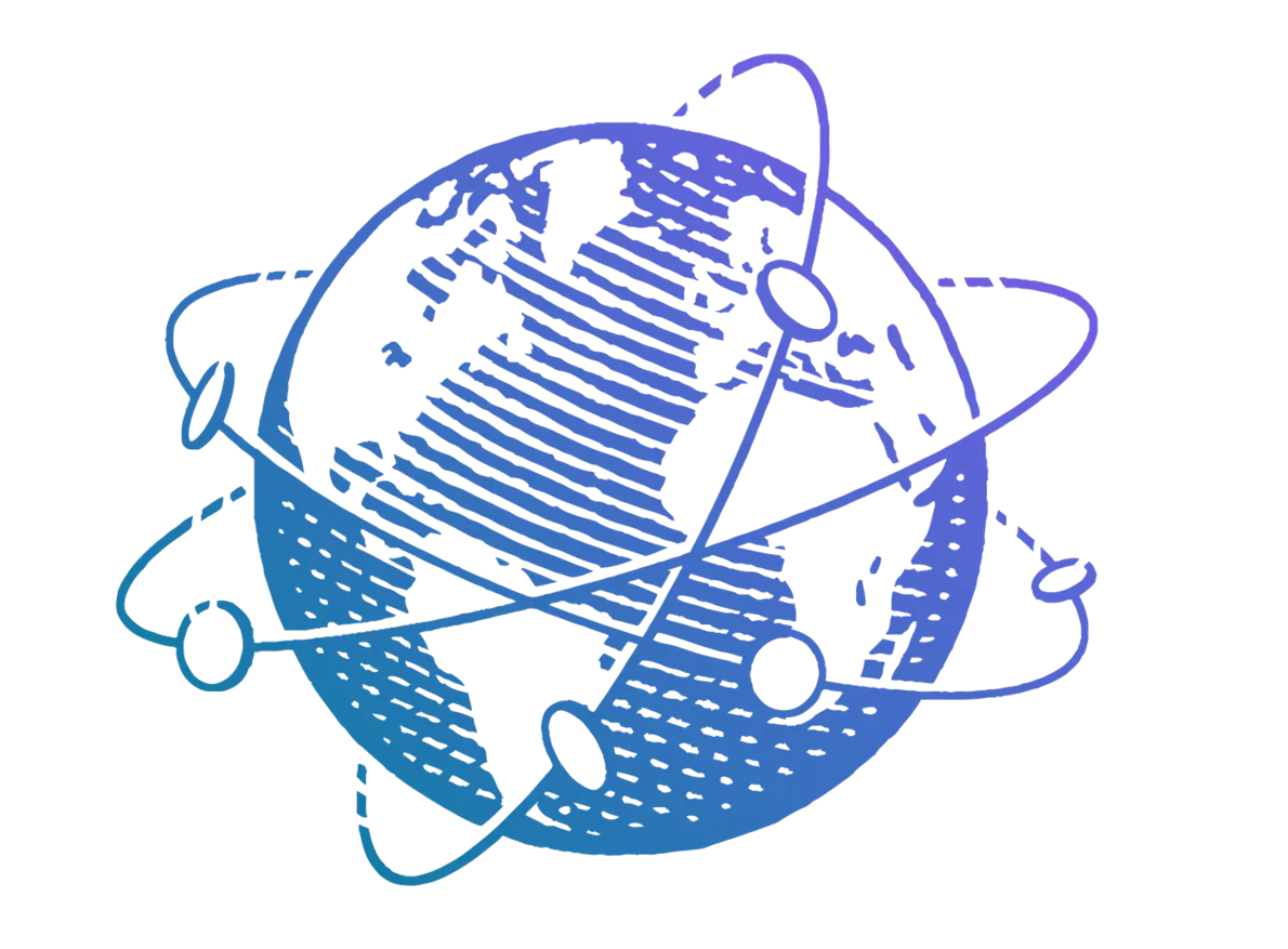 Stylized digital illustration of a globe with interconnected orbital lines and nodes, symbolizing global connectivity, financial networks, and digital transactions. The design features a blue gradient, representing technology, international finance, and fintech innovation.