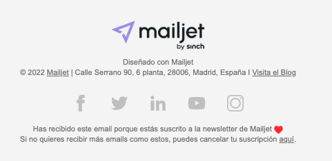 Unsubscribe de Mailjet