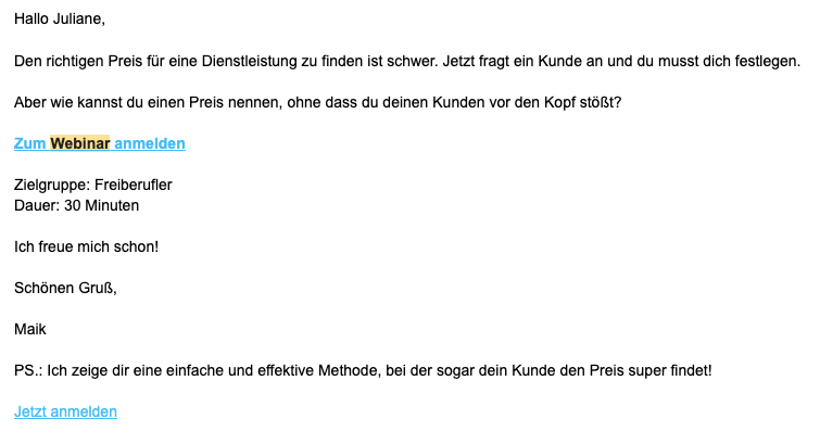 Webinareinladung Maik Pfingsten E-Mail