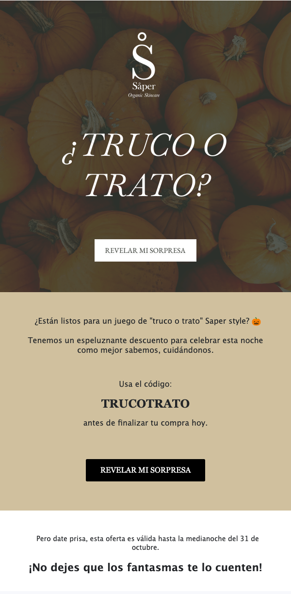 Newsletter de Halloween de Saper